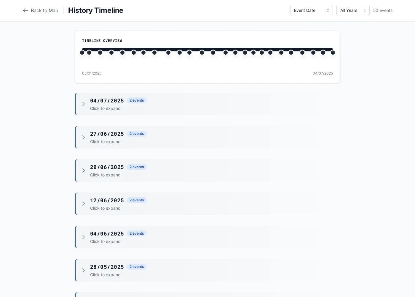The room History page: changes grouped by day with add, edit, and layer badges.