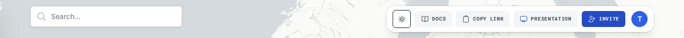The room top navbar with room name, Copy Link, Presentation, and Invite.